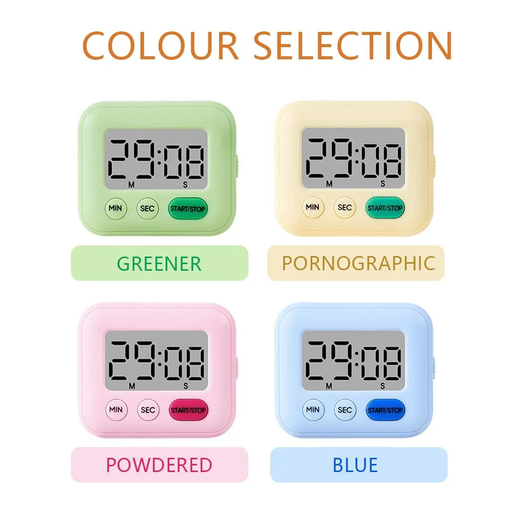 Digital LCD Kitchen Timer – Mute & Loud Alarm, 24-Hour Clock Digital Kitchen Timer Axl