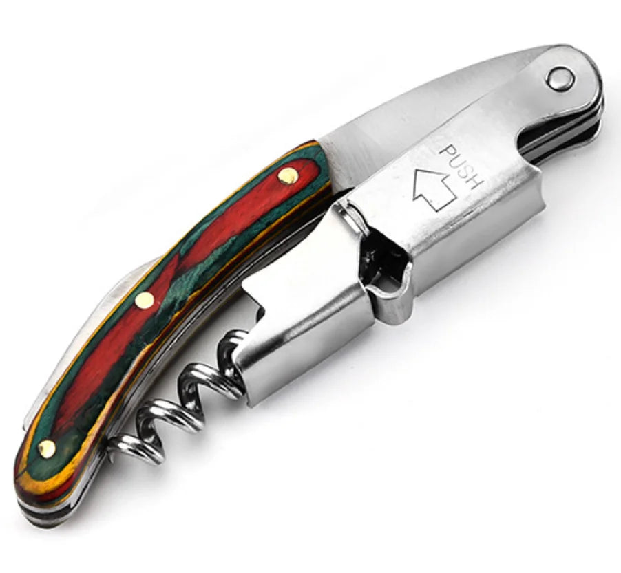 Leeseph Double Hinged Wine Opener – Stainless Steel Corkscrew Wine Corkscrew Opener Axl F