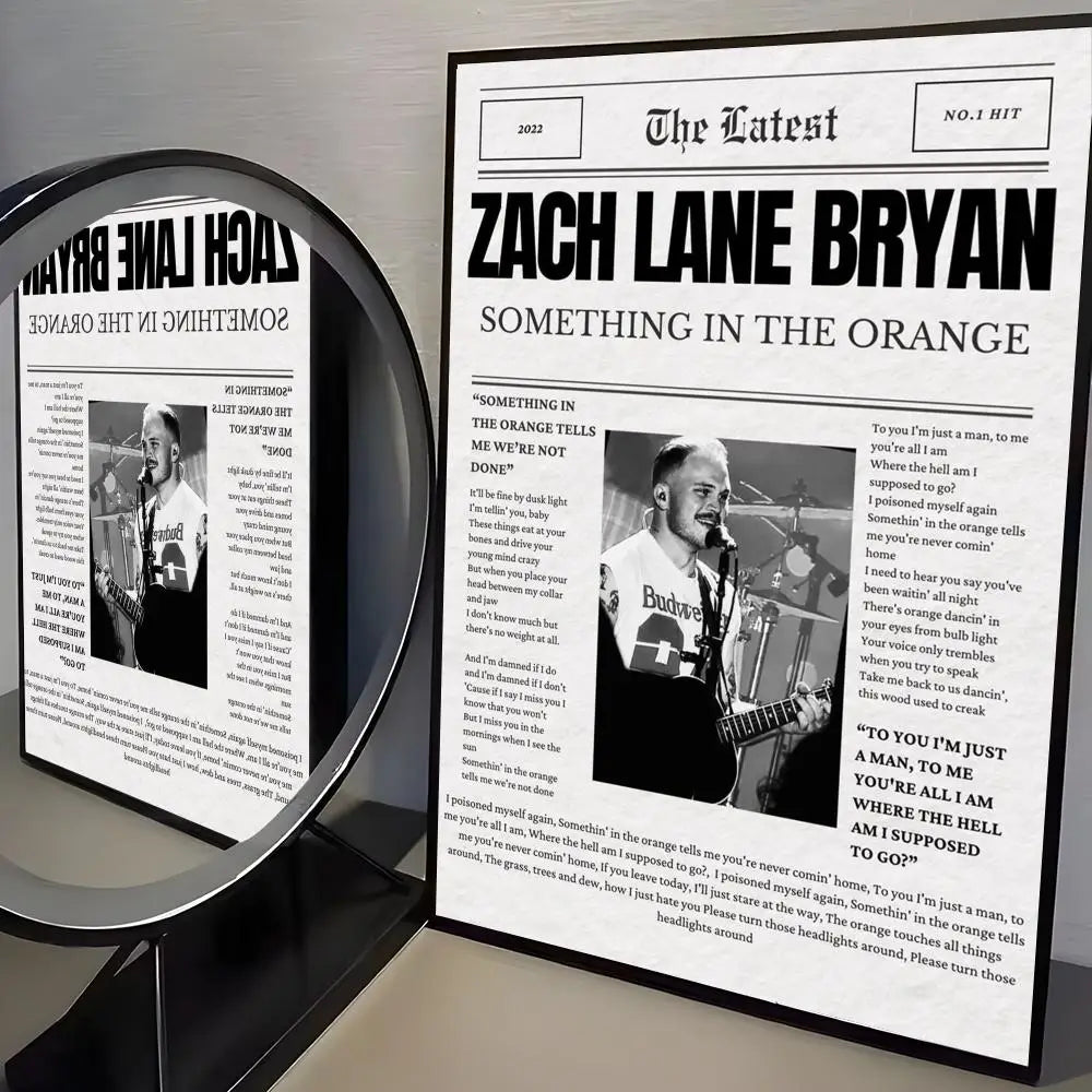 Zach Bryan Self-Adhesive Poster Sticker | Modern Wall Art Wall Art Sticker Axl Black17 50X70cmNoframe