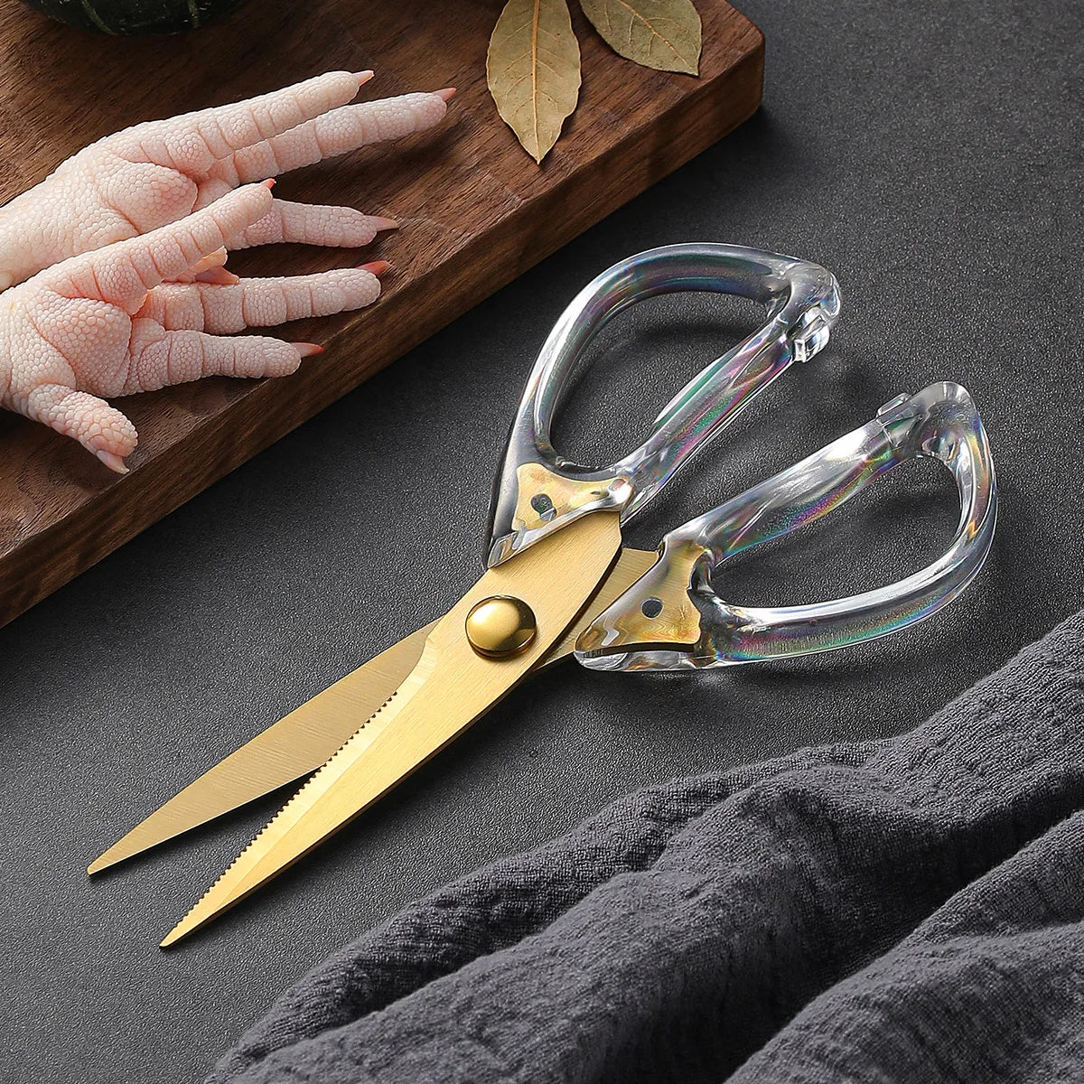 SHENJIU Kitchen Scissors – Sharp Meat & Vegetable Shears Kitchen Scissors Axl 1pcs 2