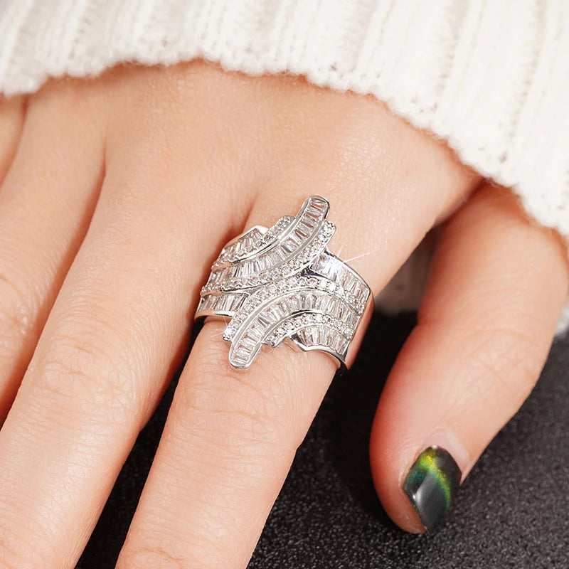 Huitan Cubic Zirconia Pave Ring – Wedding & Party Jewelry Fashion Ring Axl