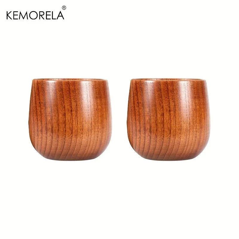 KEMORELA Handmade Jujube Wood Big Belly Cup | Tea & Coffee Wooden Drinkware Cup Axl