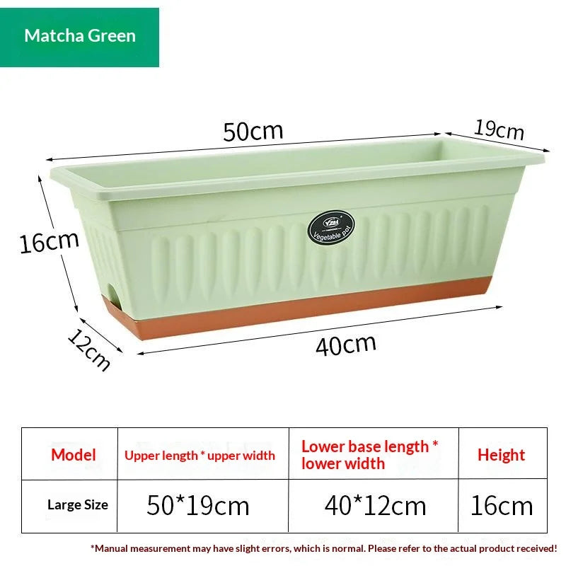 Rectangle Plastic Window Box Planter with Drainage – 50cm Window Box Planter Axl A2
