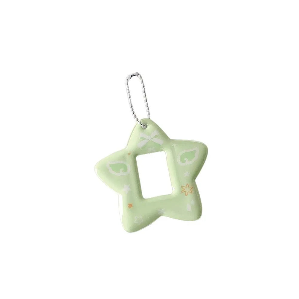 Mini Photocard Holder Keychain – Korean Ins Style PVC Card Frame Photocard Holder Keychain Axl Green