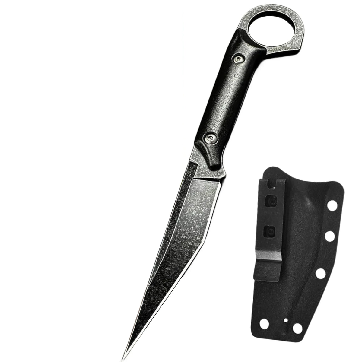 Stainless Steel EDC Pocket Knife with Sheath – Outdoor Straight Blade Fixed Blade Knife Axl 1pcs