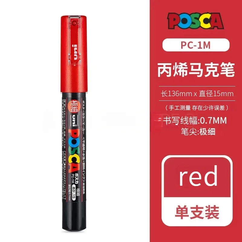 Uni POSCA Acrylic Paint Markers PC-1M 3M 5M – Multi-Colour