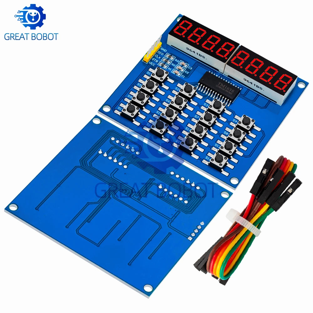 TM1638 8-Digit LED Display 16-Key Module for Arduino LED Display Module Axl