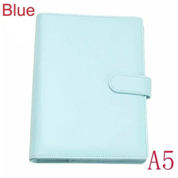 Vintage PU Leather Ring Binder Notebook Cover A5 & A6 Ring Binder Notebook Cover Axl A5 bule