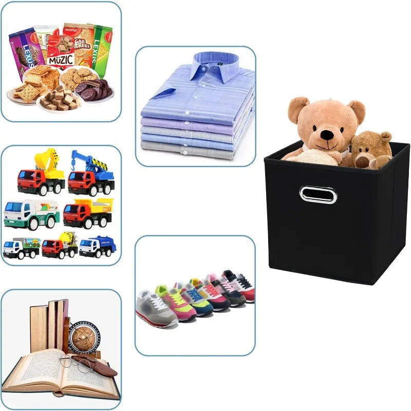 Foldable Fabric Storage Bins with Handles – Set of 1 or 3 Fabric Storage Bins Axl