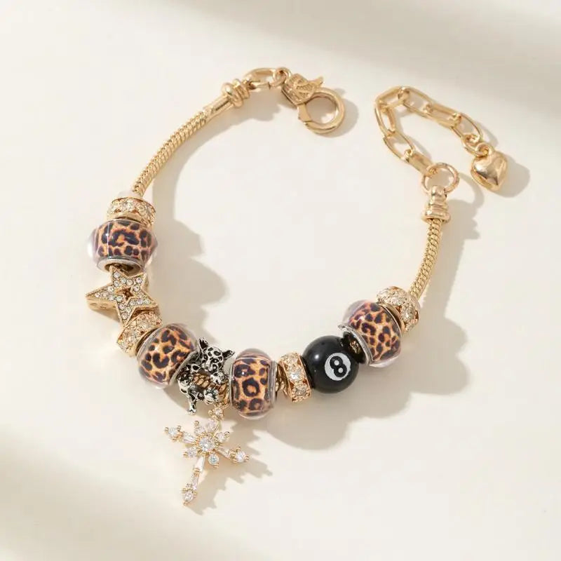 Leopard Print Starry Night Beaded Bracelet – Women's Luxury Beaded Bracelet Axl