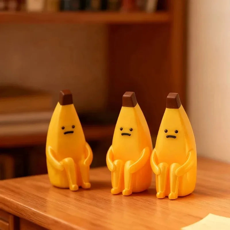Anxious Banana 3D Printed PLA Figurine – Desk & Car Decor Novelty Figurine Axl