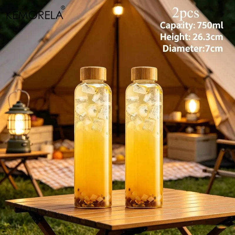 KEMORELA Glass Water Bottle – Leak-Proof, Heat-Resistant 500–1000ml Glass Water Bottle Axl