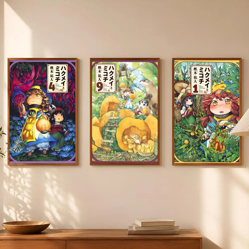 Hakumei and Mikochi Wall Poster – Self-Stick HD Waterproof Art Wall Art Poster Axl