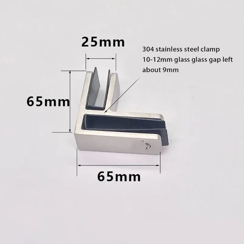 304 Stainless Steel Glass Clip Holder – Tempered Glass Bracket Glass Clip Bracket Axl 90 Degree