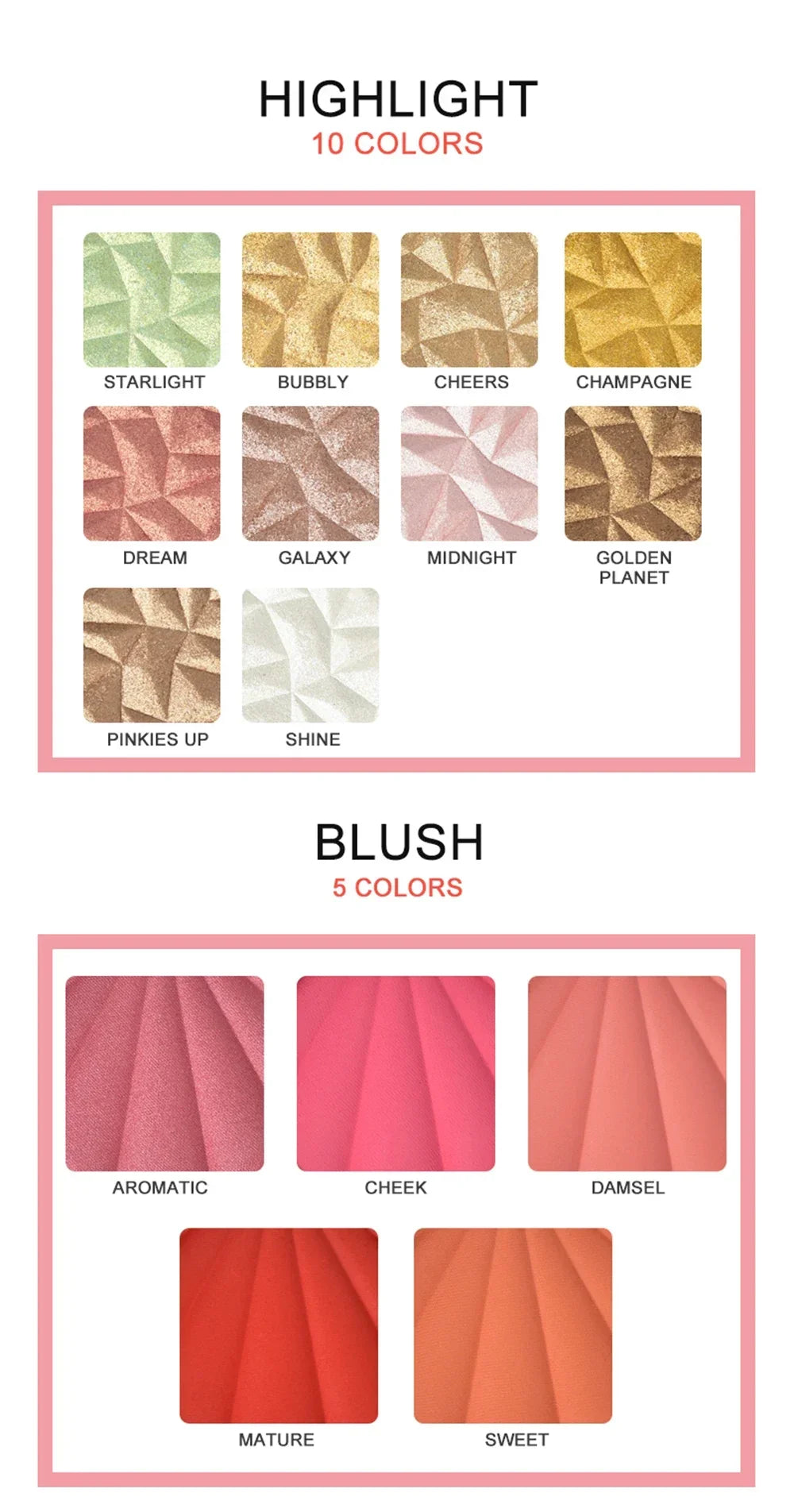 Shell Shape Blush Highlighter & Bronzer Powder – 8g Full Size Blush Highlighter Powder Axl