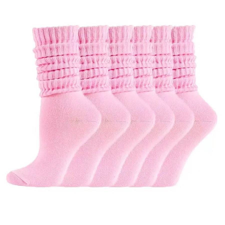 3 Pairs Women's Pleated Bubble Socks – Lolita Mid-Length Fashion Socks Axl
