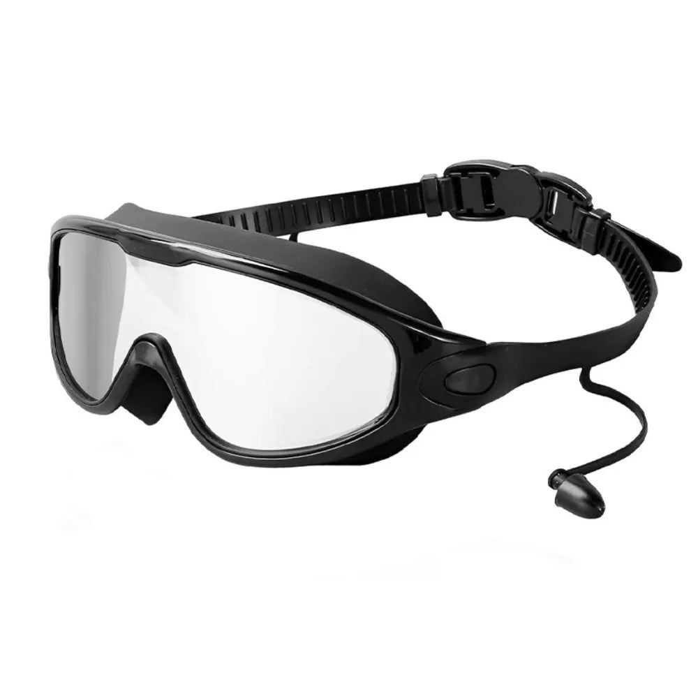 UV Anti-Fog Large Frame Swim Goggles – Coated Lens Adult Swim Goggles Axl Black Transparent