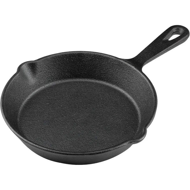 6-Inch Pre-Seasoned Cast Iron Frying Pan – Heat-Resistant Handle Cast Iron Skillet Axl 16in-1pcs
