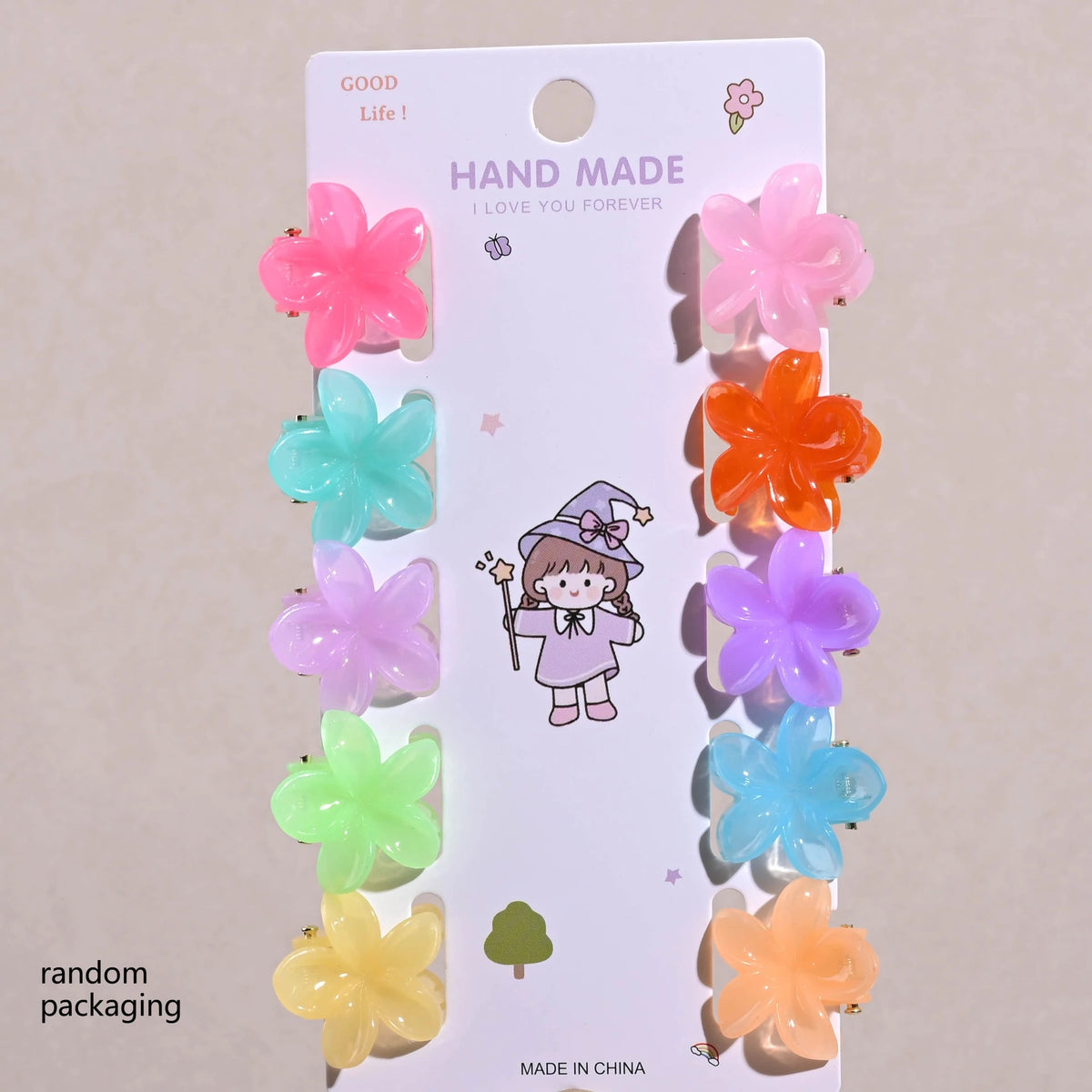 20-Piece Flower Hair Claw Clips – Mixed Color Mini Jaw Clips Hair Claw Clips Axl Jelly-series-2set