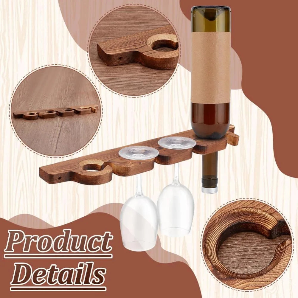 2pc Wood Stemware Rack – Hanging Wine Glass Holder, 8 Holes Wine Glass Rack Axl