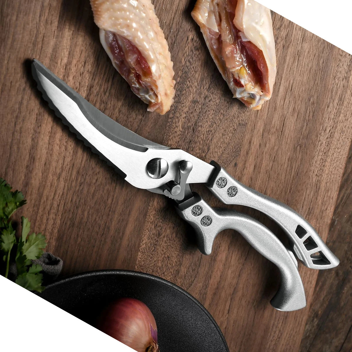 Multifunctional Stainless Steel Kitchen Scissors – Meat & Bone Kitchen Scissors Axl