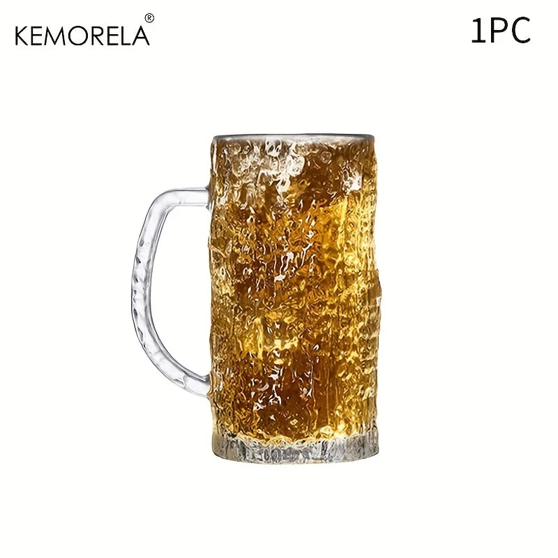 KEMORELA 400ml Frosted Glacier Pint Beer Mugs | Bar Grade Glass Beer Pint Mugs Axl 1PCS 400ml