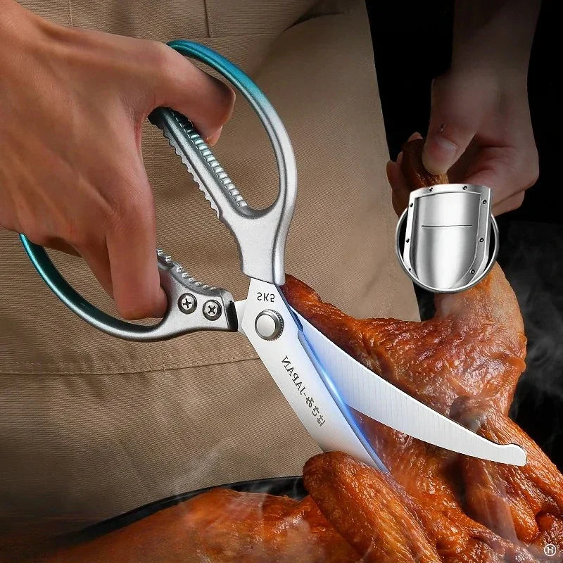 Kitchen Scissors – All-Steel Curved Blade Food Shears Kitchen Scissors Axl