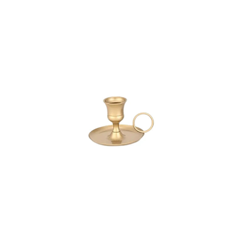 Metal Candle Holder with Handle – Desktop Candlestick Décor Metal Candle Holder Axl A1