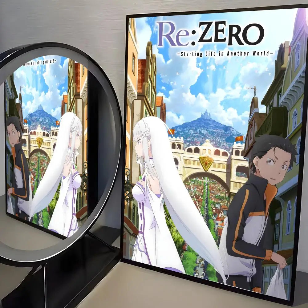 Re:Zero Anime Self-Adhesive Wall Poster Sticker | Home Decor Anime Wall Poster Axl Black8 21X30cmNoframe