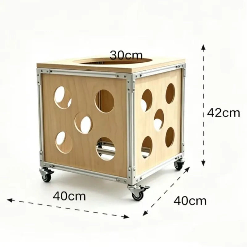 Wooden Plant Stand with Wheels – Modern Indoor Flower Pot Holder Plant Stand Axl Round