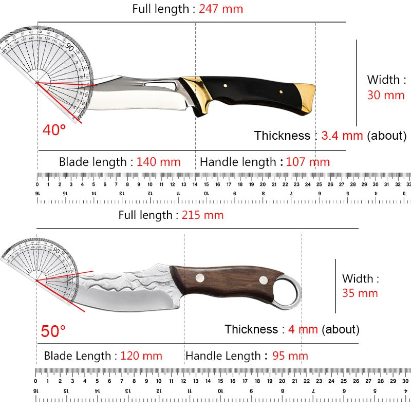 InLeung Forged Stainless Steel Boning & Cleaver Knife 12" Cleaver Kitchen Knife Axl