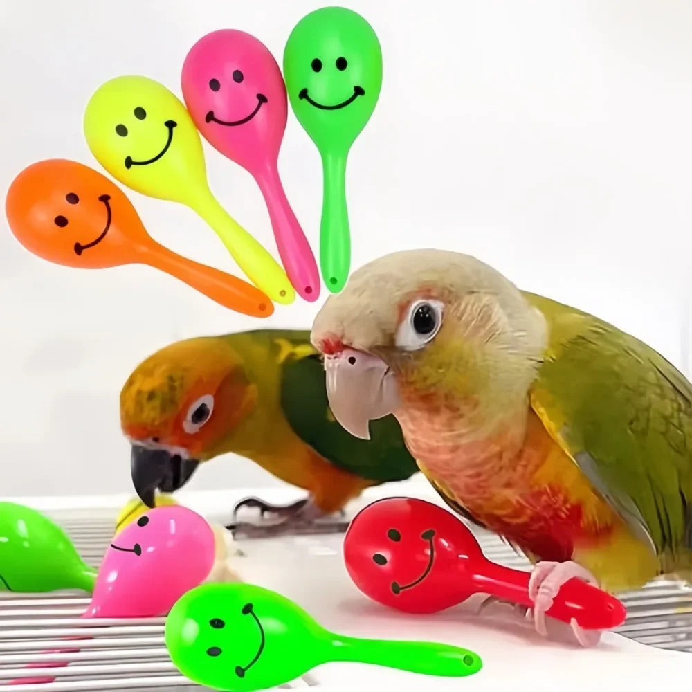 Mini Parrot Rattle Sand Hammer Toy – 5 Pack Bird Training Bird Rattle Toy Axl