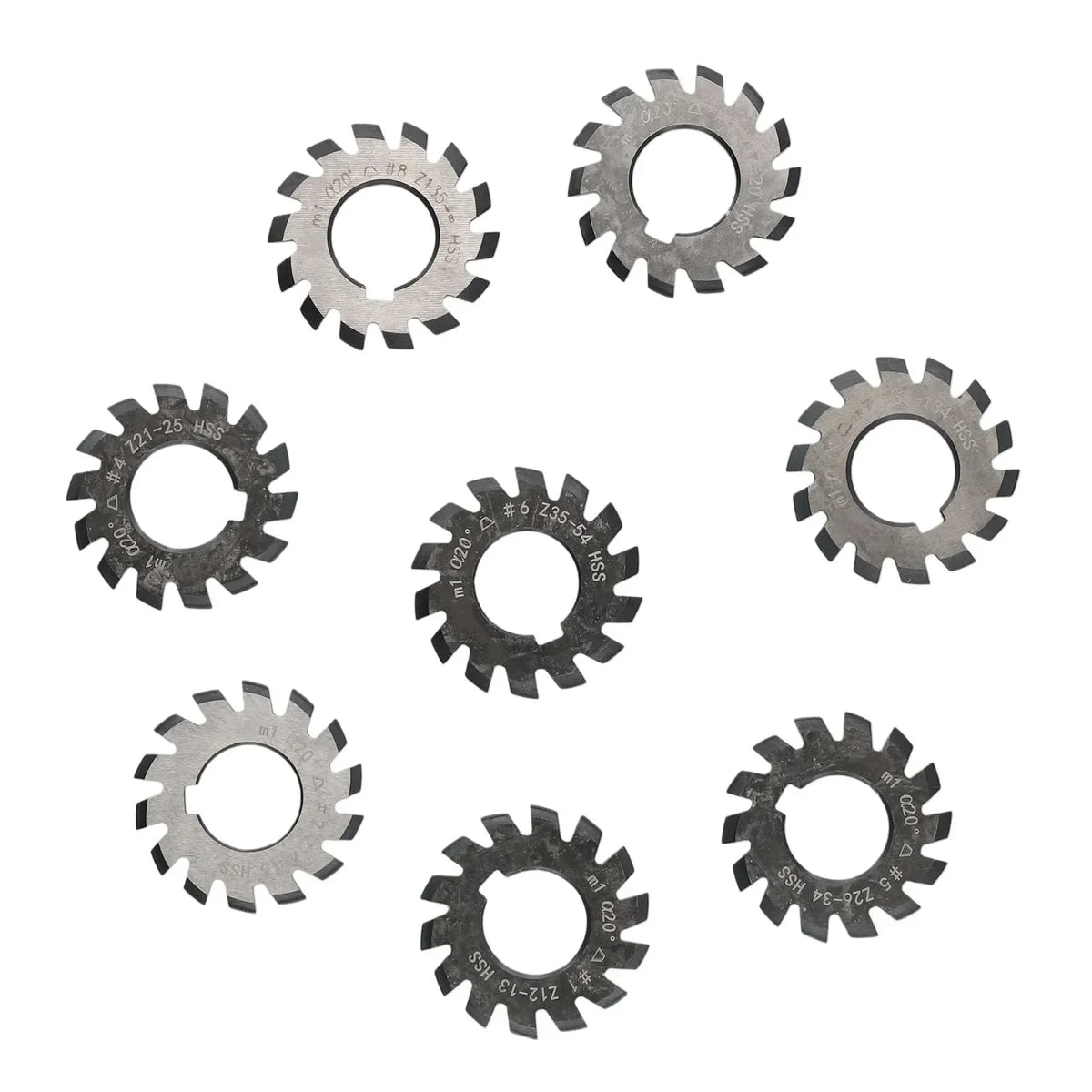 M1 HSS Involute Gear Cutter Set – 8 Pieces, 20° Pressure Angle Gear Cutter Set Axl China Mainland