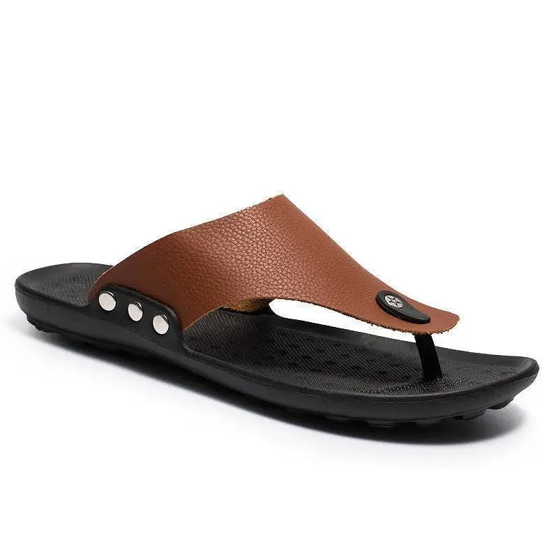 YBQJOO Men's Flip-Flops – Non-Slip Beach Sandals & Slippers Men's Flip-Flops Axl - Brown 42