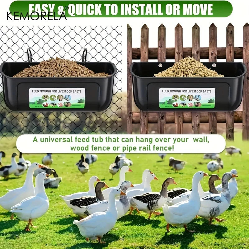 KEMORELA Large Hanging Chicken Feeder – Fence-Mounted Poultry Poultry Feeder Axl