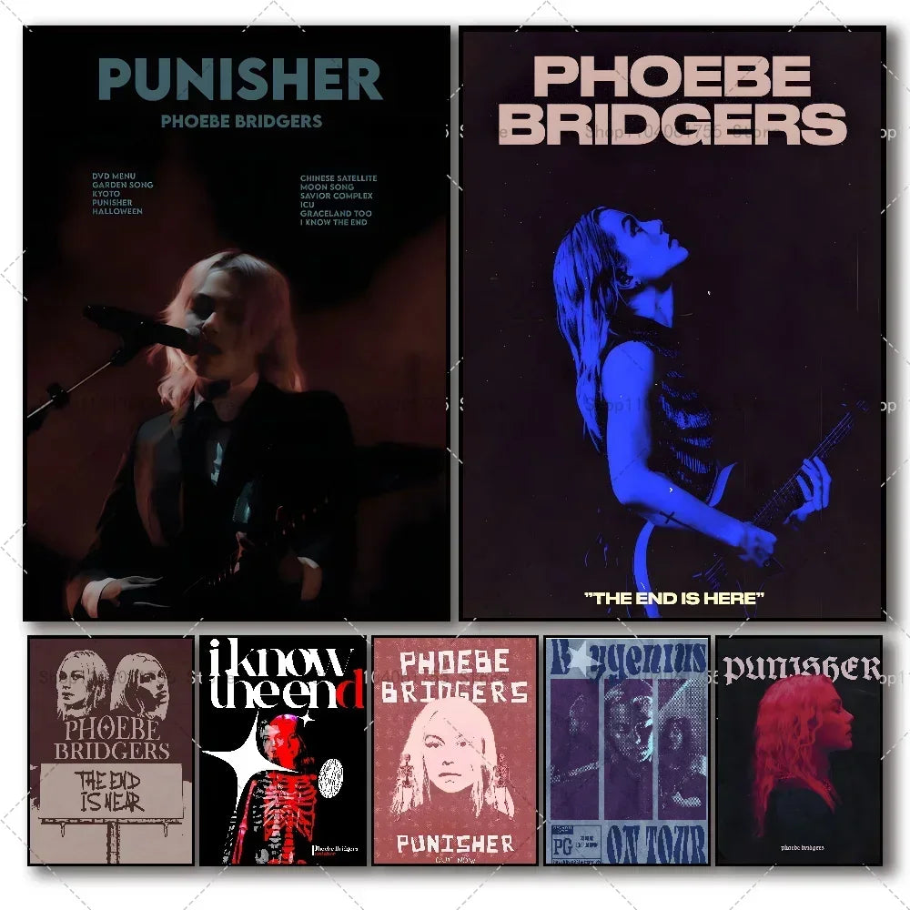 Phoebe Bridgers Music Poster – Waterproof Self-Adhesive Wall Art Music Art Poster Axl