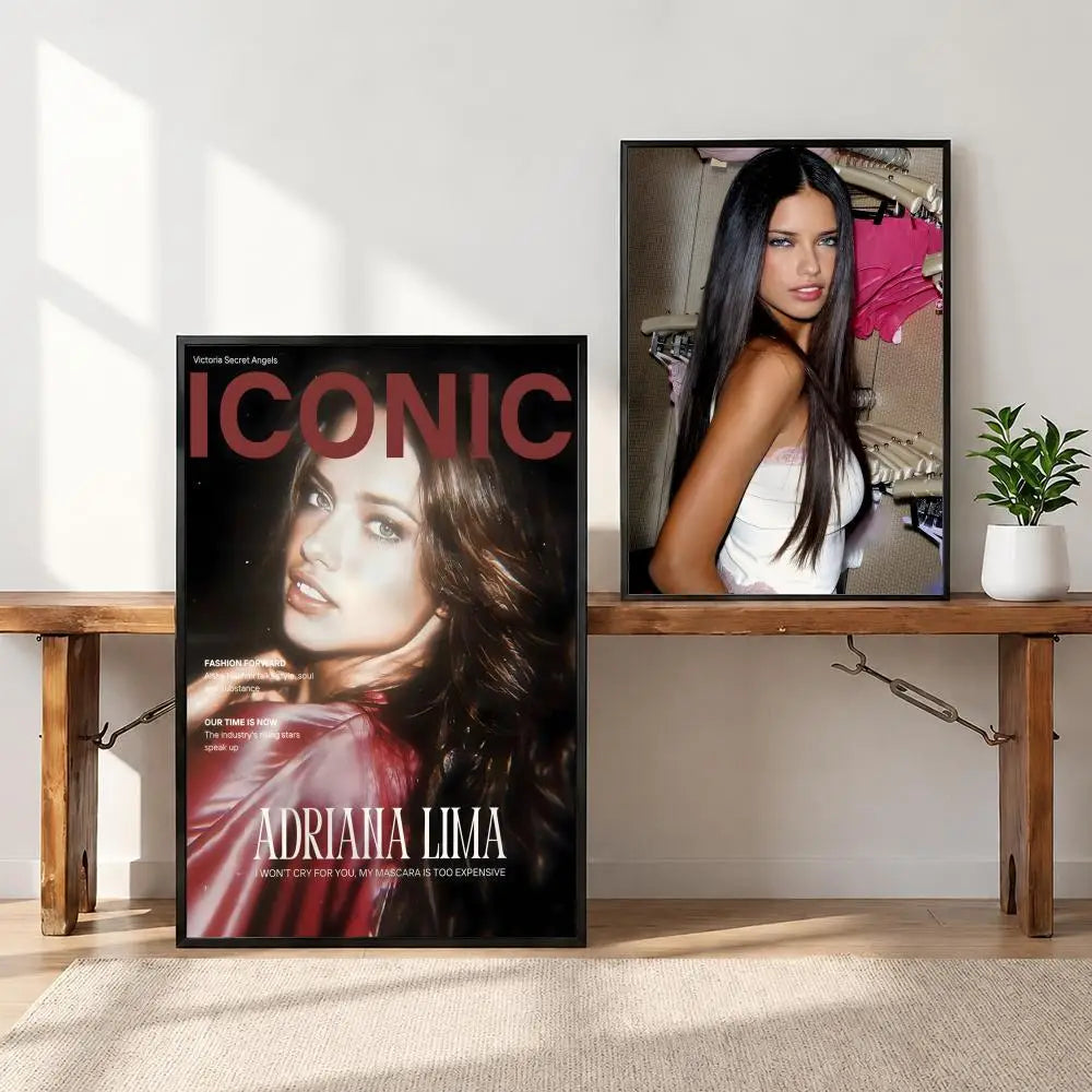 Adriana Lima HD Fashion Model Wall Poster | Modern Home Décor Wall Art Poster Axl