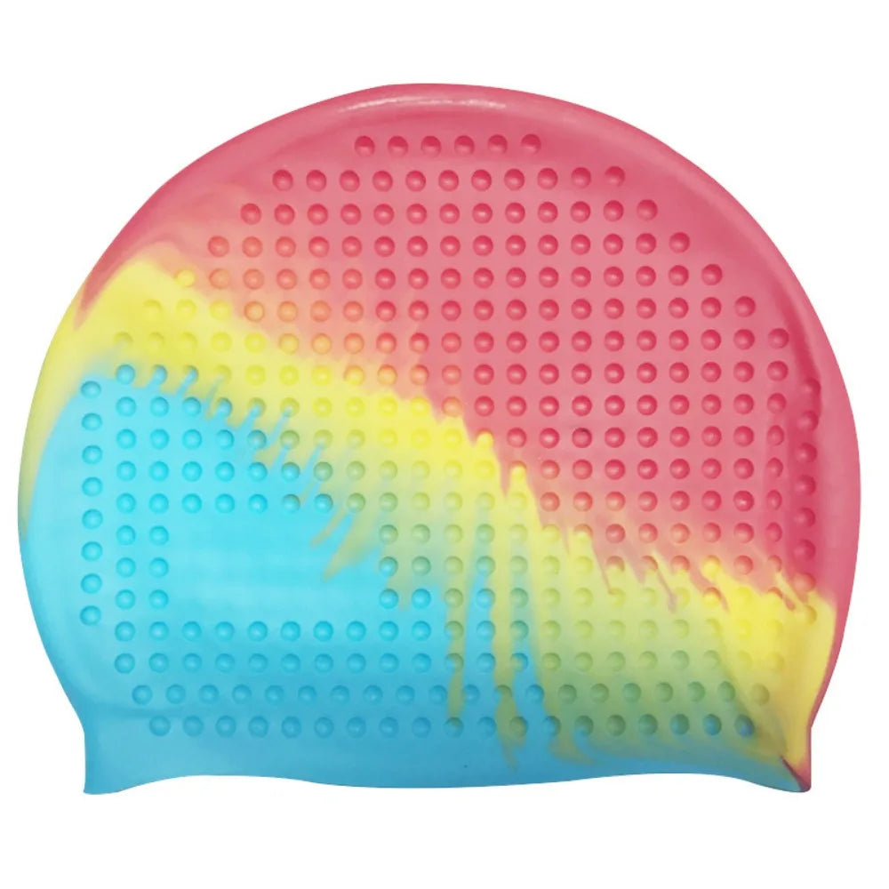 Non-Slip Silicone Swim Cap – Plus Size Waterproof Bathing Cap Silicone Swim Cap Axl Color red