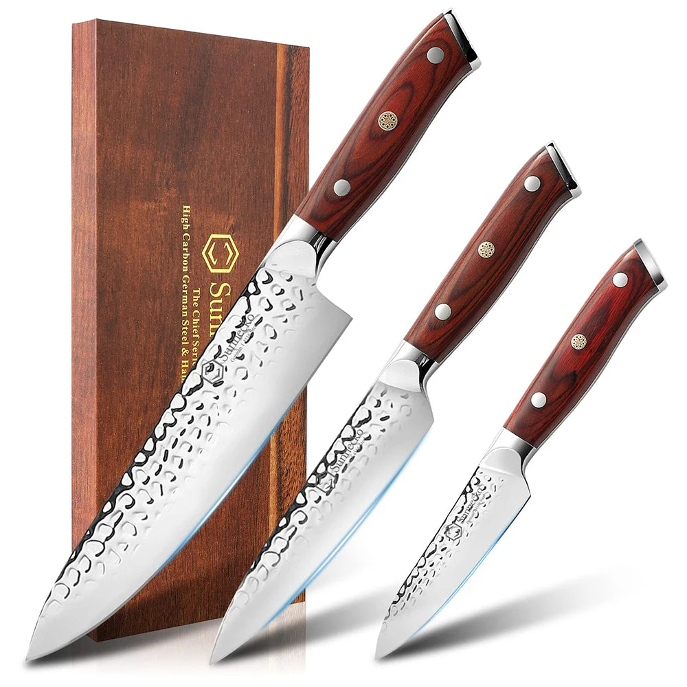 Sunnecko 3-Piece Chef's Knife Set – Ultra Sharp Stainless Steel Chef's Knife Set Axl 3PCS Knives Set China Mainland