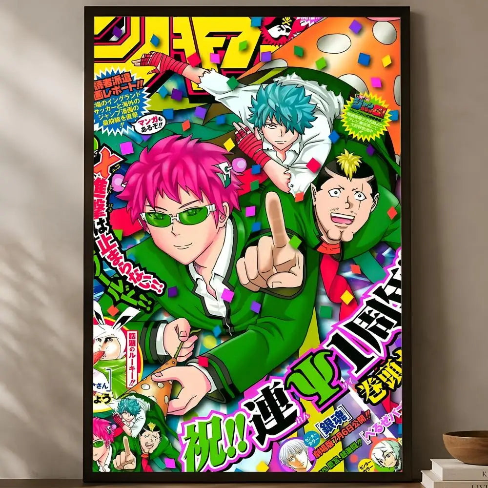 Saiki K Self-Stick HD PVC Wall Art Poster – Waterproof Decor Anime Wall Poster Axl White03 30X40cmNoframe