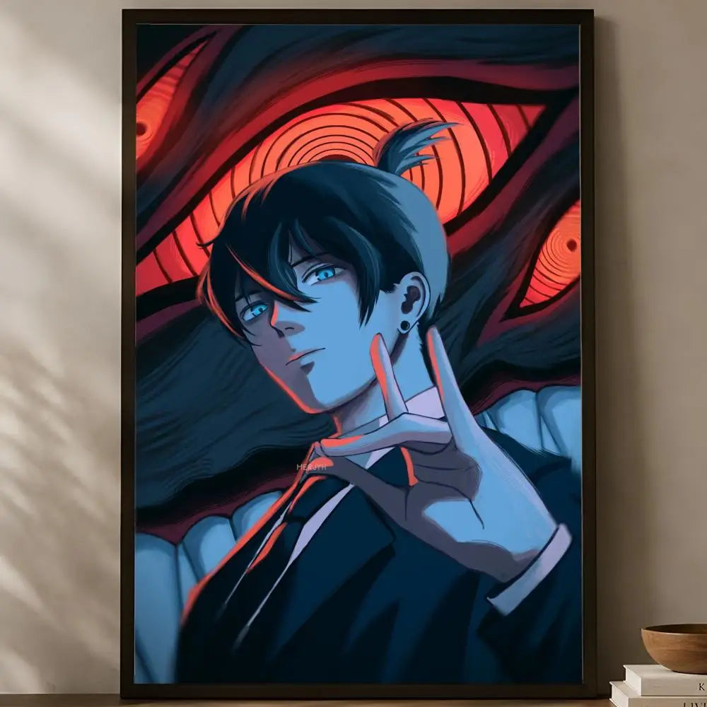 Anime Aki Hayakawa Self-Stick Wall Art Poster | HD Waterproof Anime Wall Poster Axl White04 30X40cmNoframe