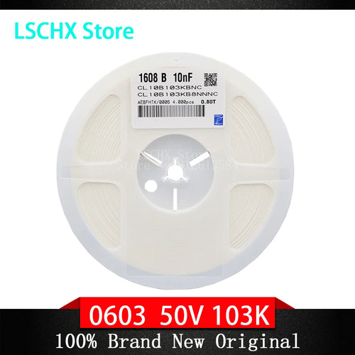 0603 10nF X7R SMD Capacitor 4000pcs Reel – 25V/50V SMD Capacitor Reel Axl 0603 103 50V