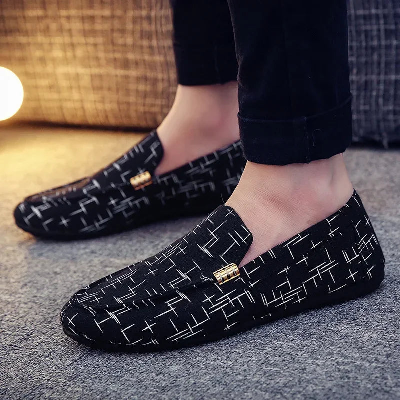 Men's Slip-On Loafers – Breathable Soft Moccasin Casual Shoes Men's Loafers Axl A10 black 44