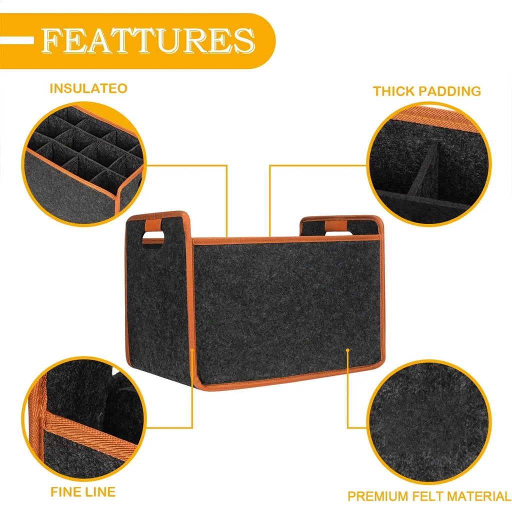 12-Bottle Felt Wine Travel Bag – Portable Carrier with Dividers Wine Bottle Carrier Axl