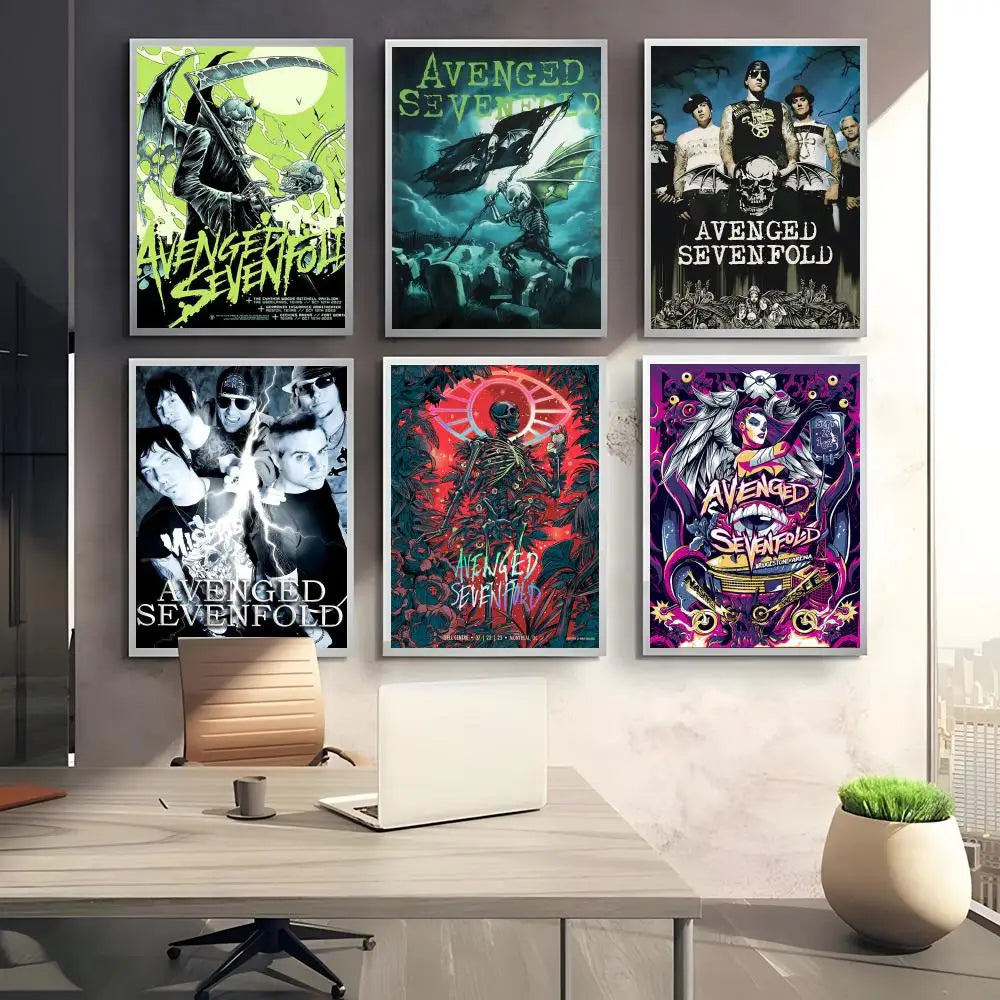 Avenged Sevenfold Self-Adhesive Wall Poster Sticker | Band Art Wall Art Sticker Axl