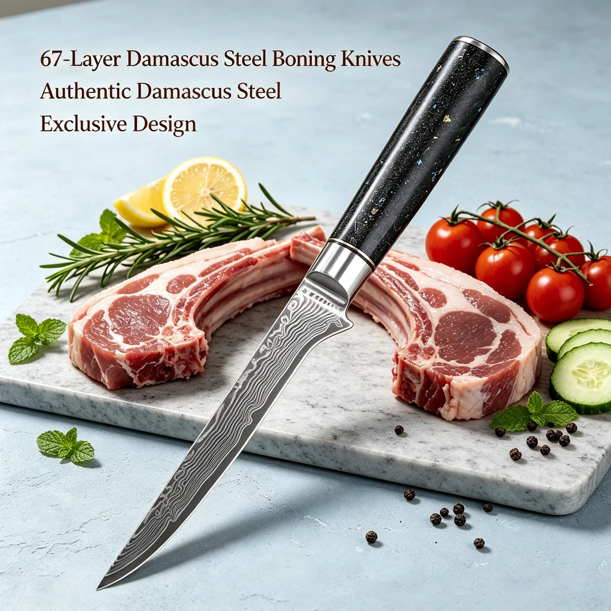 67-Layer Damascus Steel Boning Knife – Pro Chef Knife Damascus Boning Knife Axl