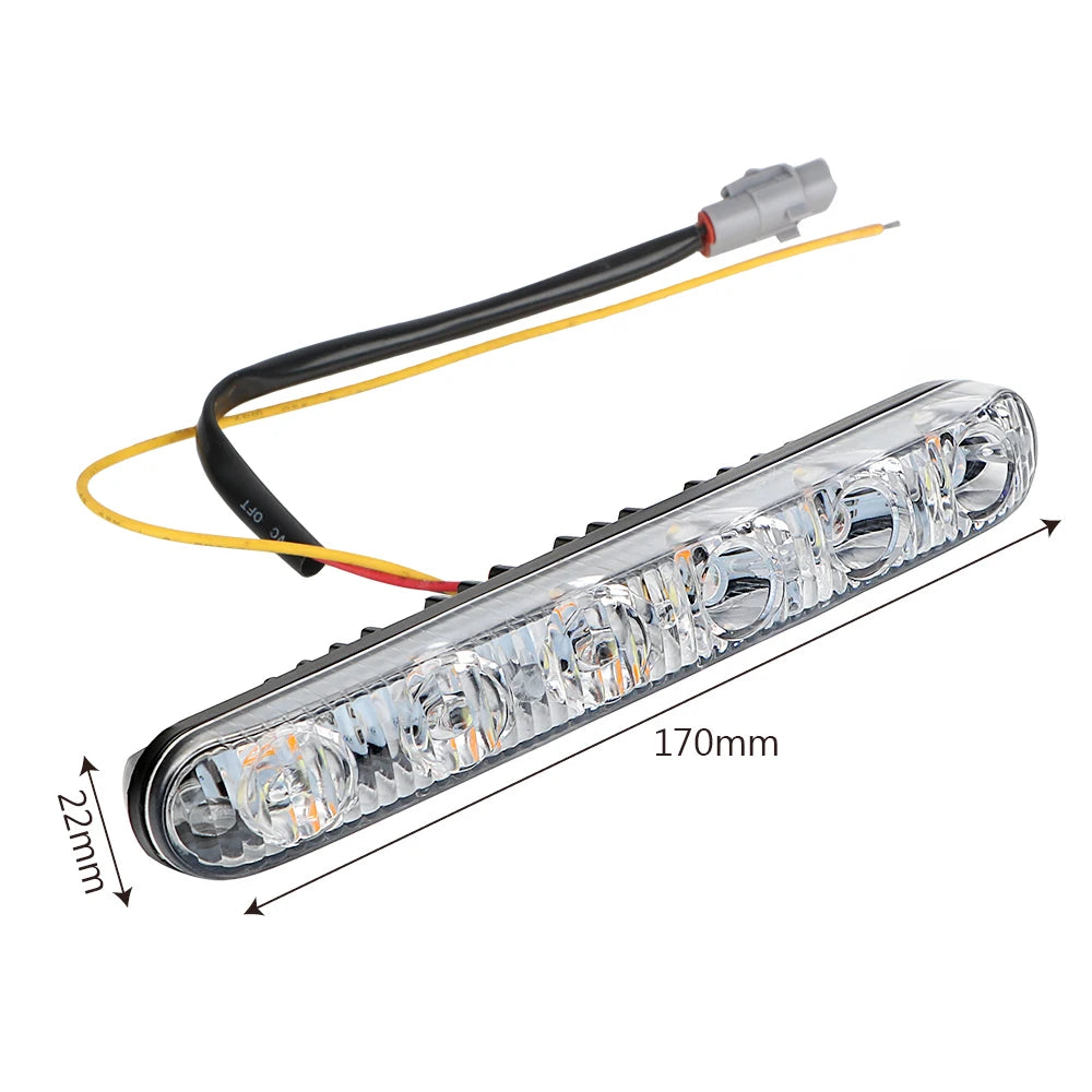 Universal DC 12V LED Daytime Running Lights with Turn Signal LED Daytime Running Lights Axl white yellow