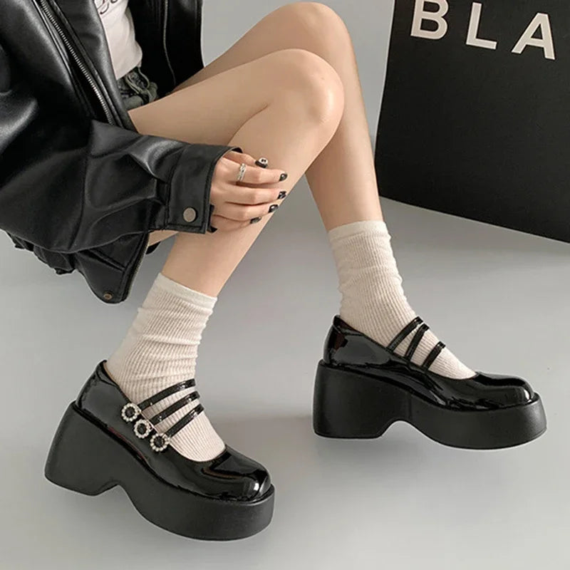 Platform Mary Jane Pumps – Women's Thick High Heel Loafers Platform Heel Pumps Axl