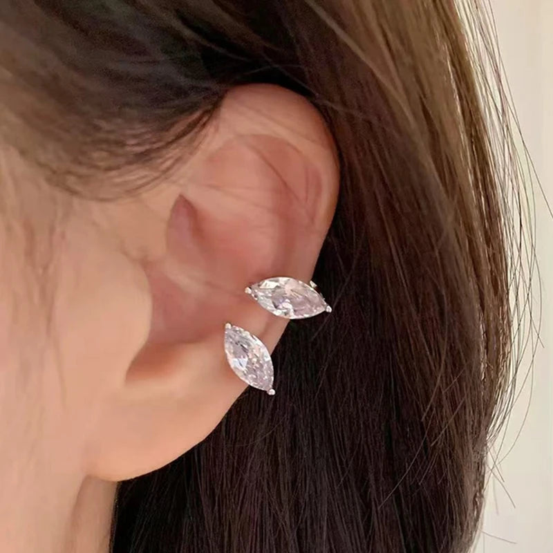 Zircon Ear Cuff Clip Earring – No Piercing Tassel for Women Clip-On Earring Axl