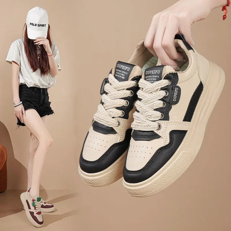 Women's Platform Sneakers – Lace-Up Casual Board Shoes Platform Sneakers Axl